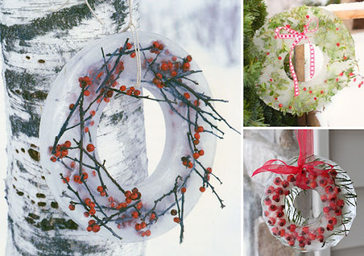 christmas decor for a summer residence made of ice